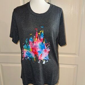 Gray T-Shirt with Magic Kingdom Castle - Size Large